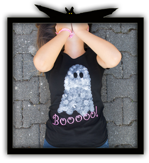 Basteln für Halloween - T-Shirt mit einem Geist bedrucken